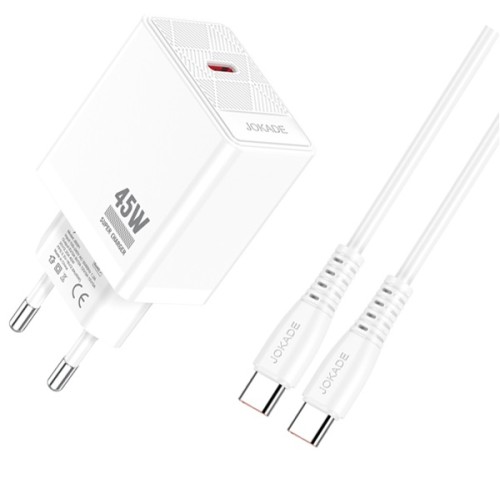 Caricabatterie ricarica rapida con cavo USB Type C  bianco 1m JB092