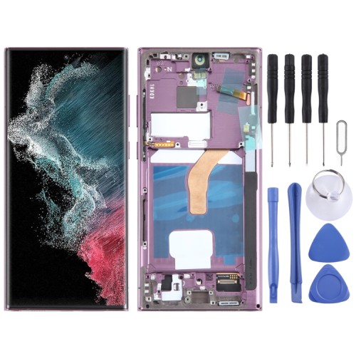 Display OLED + Touch + Frame (Viola) Per Samsung Galaxy S22 Ultra 5G (SM-S908B)