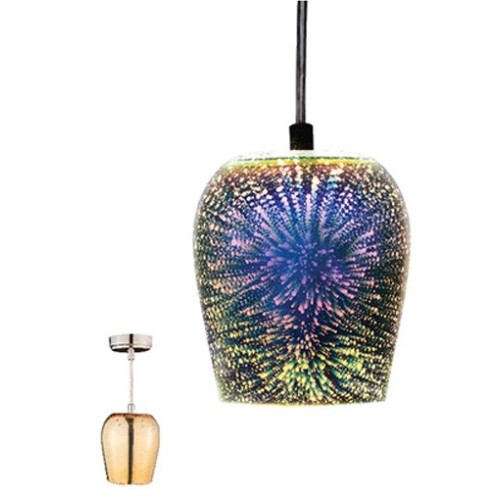 Lampadario 3D in vetro champagne 1xE27 Ø115mm