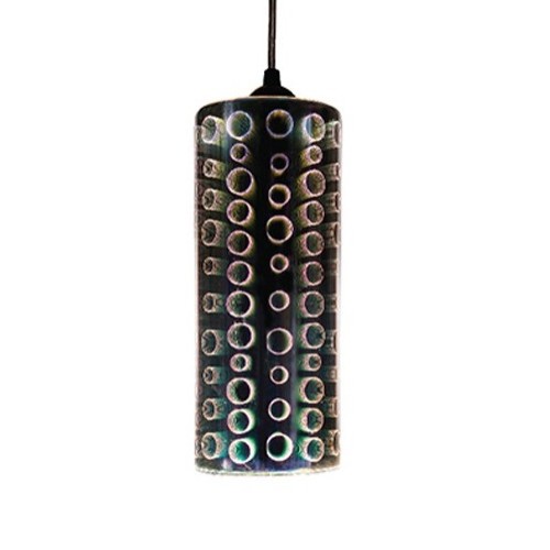 Lampadario 3D in vetro cromato 1xE27