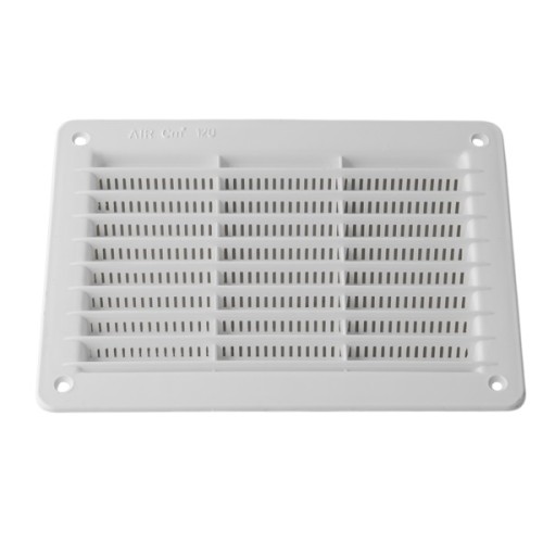 Griglia rettangolare da incasso in PP bianco 200×150mm