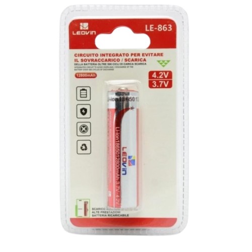Batteria ricaricabile 4.2V 9.6Wh 12800mAh 18650