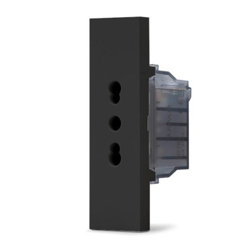 Presa bipasso 10–16A nera linea ZEN