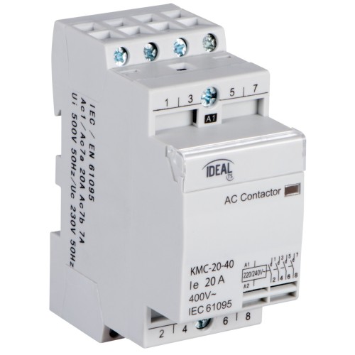 Contattore modulare 230V AC 3NO + 1NC
