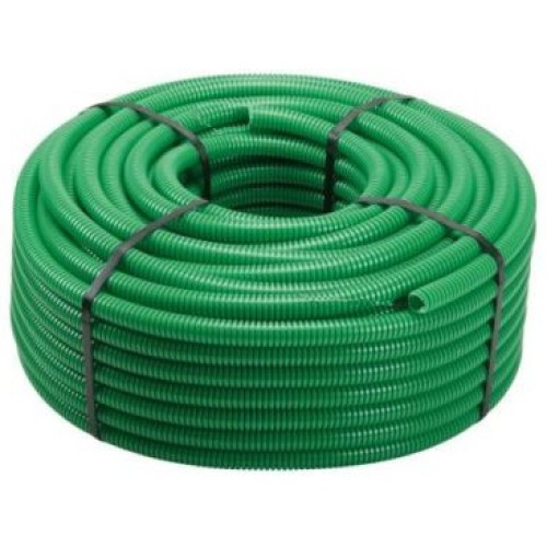Tubo corrugato pieghevole senza tirafilo 25mm 50m verde