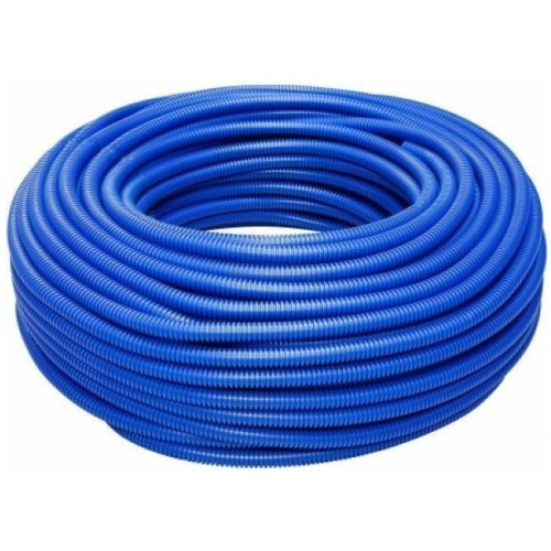 Tubo corrugato pieghevole senza tirafilo 25mm 50m blu
