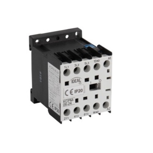 Contattore di potenza mini AC-3 6A bobina 24V AC
