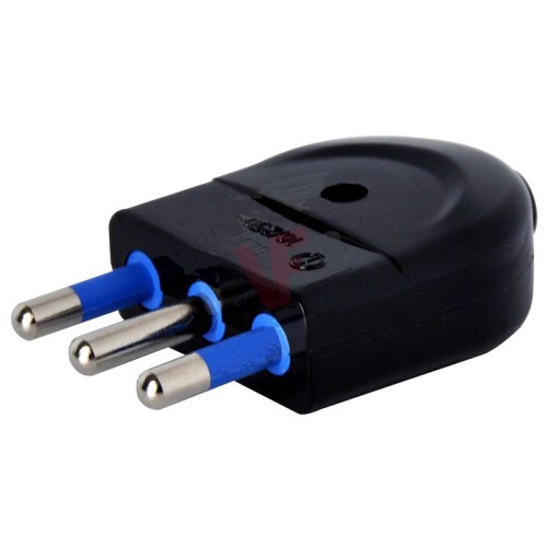 Spina elettrica 2P+T 16A nera