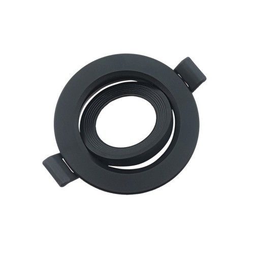 Supporto per faretto GU10 da incasso Ø75mm nero