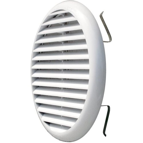 Griglia tonda con molle in PP bianco Ø125mm