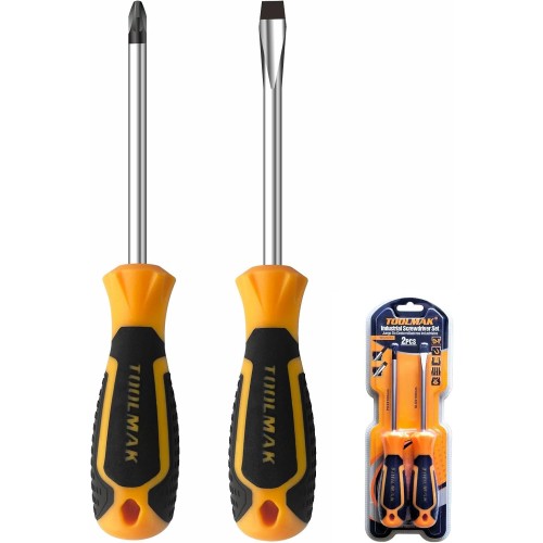 Set di cacciaviti industriali Toolmak – 2 pezzi PH2 + SL6