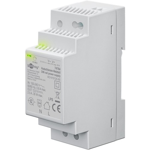Alimentatore per guida DIN 12VCC 2,5A 30W