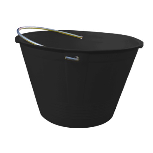 Secchio edilizia in PELD nero con manico in ferro ed occhielli 36cm 10l