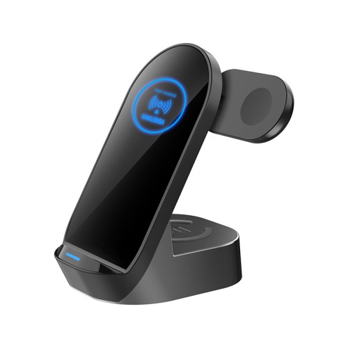 Stazione di Ricarica Wireless 3 in 1 con Supporto da Scrivania 15W
