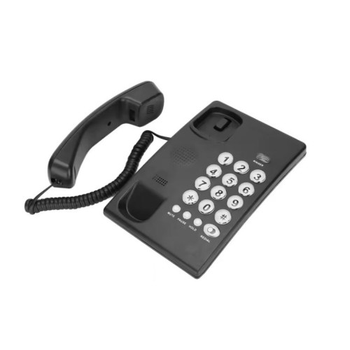 Telefono fisso con filo a pulsanti grandi nero