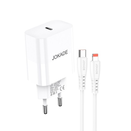 Caricabatterie ricarica rapida USB-C 30W con cavo Type-C - Lightning 1m bianco JB073