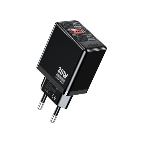 Caricatore USB-A 30W ricarica rapida nero JB093