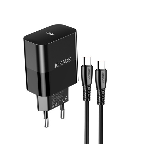 Caricabatterie ricarica rapida USB-C 30W con cavo USB-C - USB-C 1m nero JB073