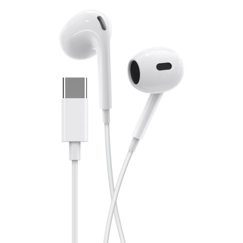 Auricolari Type-C con microfono e controllo volume bianchi JD046