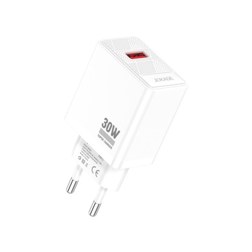 Caricatore USB-A 30W ricarica rapida bianco JB093