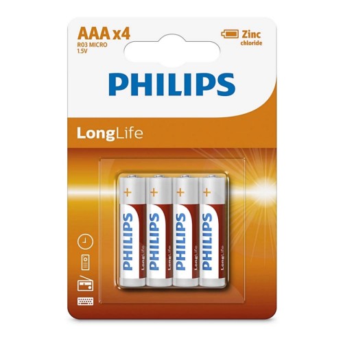 Batterie AAA Philips Extra cloruro di zinco 1,5V