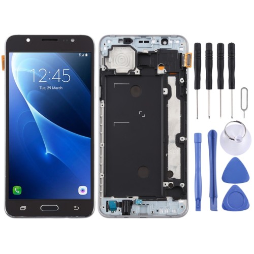 Schermo LCD TFT con touch screen e cornice per Samsung Galaxy J7 2016 J710F nero