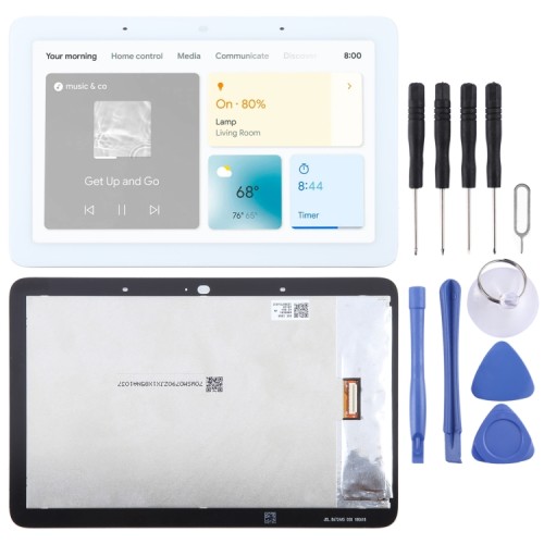 Schermo LCD originale con digitalizzatore completo per Google Nest Hub bianco