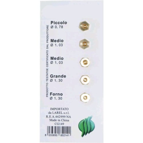 Ugelli gas metano per cucina set ricambio universale