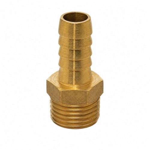 Raccordo portagomma metano M 1/2 x 14 in ottone diritto