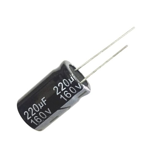 Condensatore elettrolitico 220µF 160V in alluminio 18x35 mm
