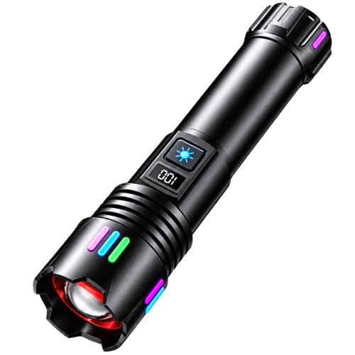 Torcia LED ricaricabile USB impermeabile con display