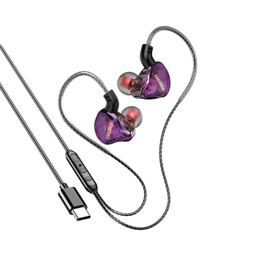 Cuffie auricolari con microfono 1,2m Type-c viola KSC-1300