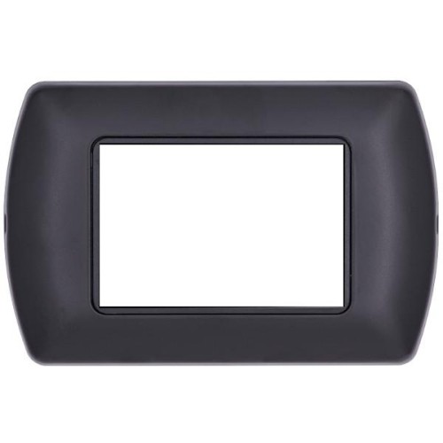 Placca in metallo nera 3 posti compatibile Living International