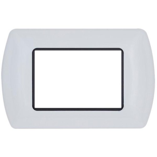Placca in metallo bianco 3 posti compatibile Living International