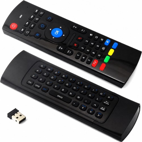 Air Mouse Wireless 2.4GHz con Tastiera QWERTY e Telecomando